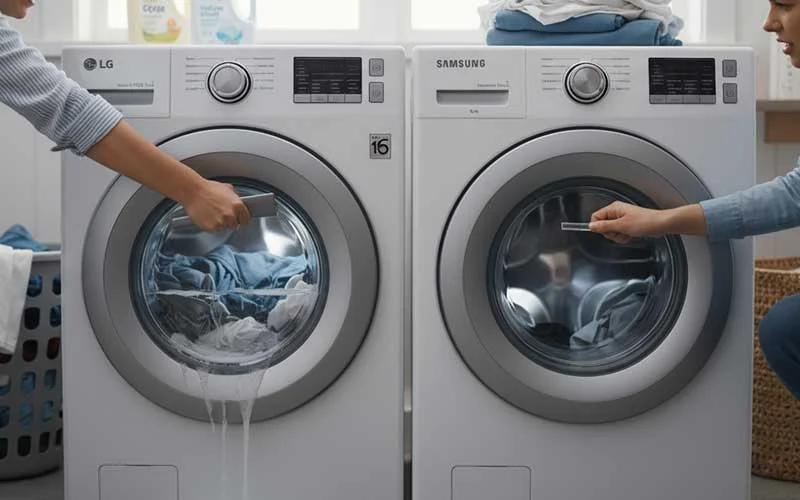 باز نشدن درب ماشین لباسشویی ال جی
