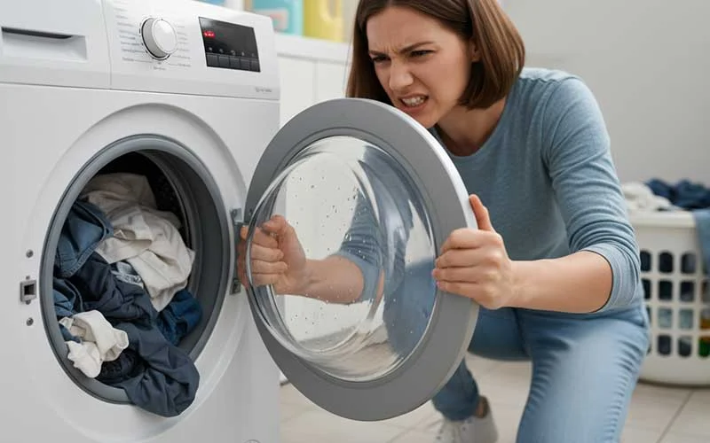 قفل شدن درب ماشین لباسشویی