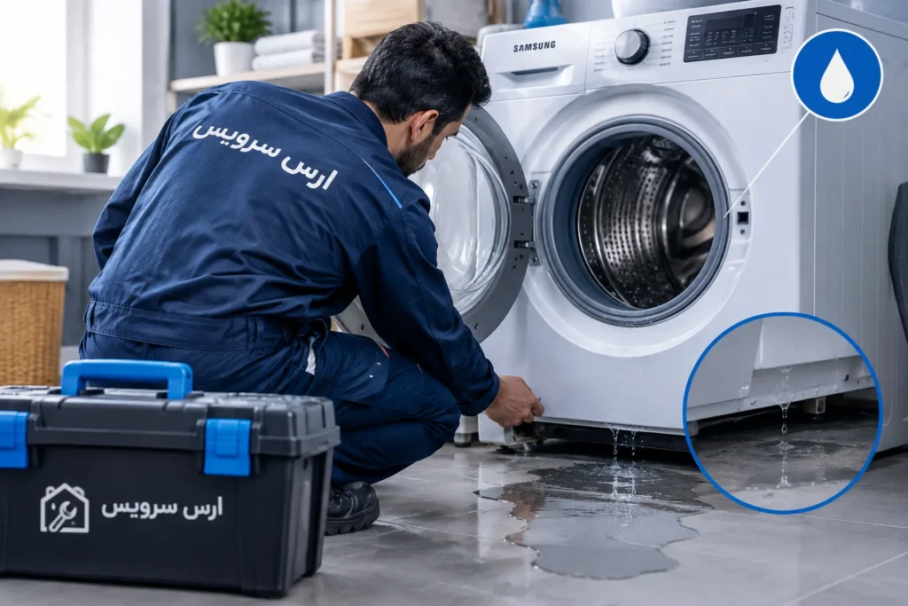 علت نشت آب از زیر لباسشویی