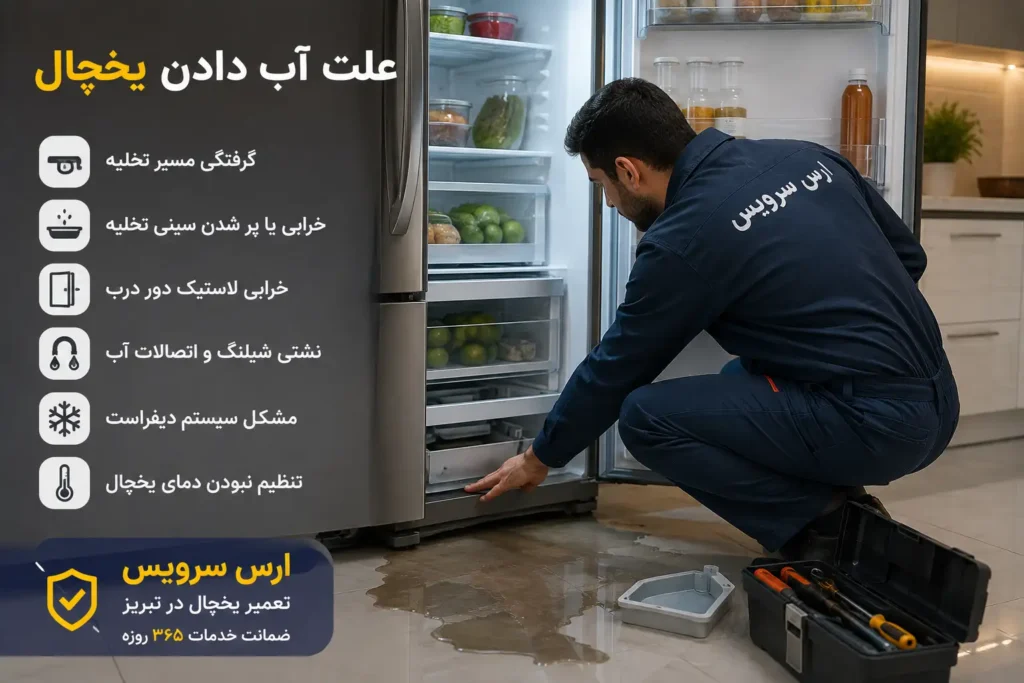 علت آب دادن یخچال